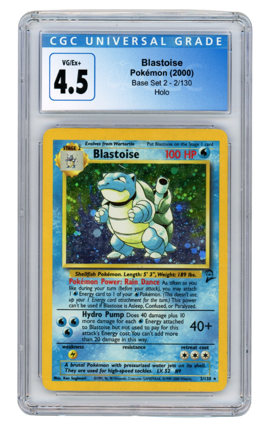 Blastoise Pokemon (2000) Base Set 2 - 2/130 Holo VG/Ex+ 4.5