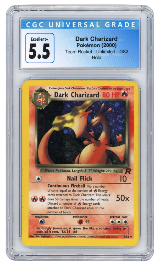 Dark Charizard Pokemon (2000) Team Rocket - Unlimited - 4/82 Holo Excellent+ 5.5