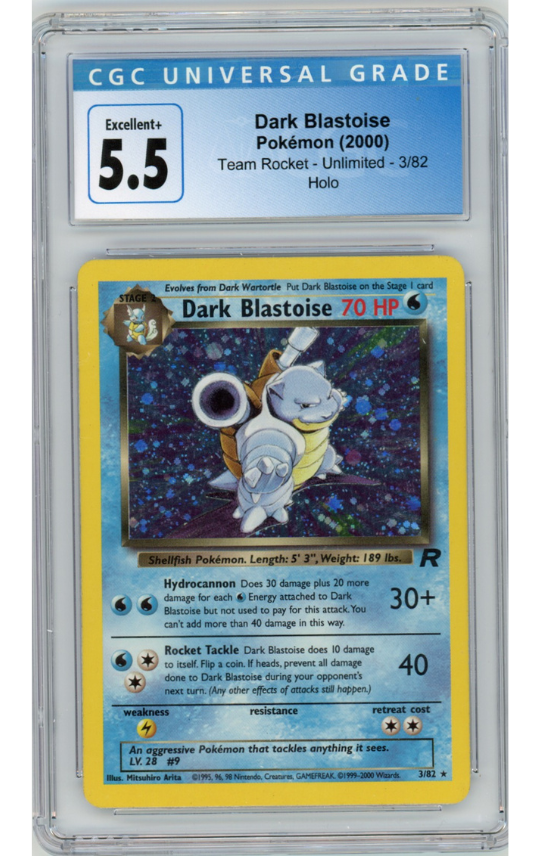 Dark Blastoise Pokémon (2000) Team Rocket - Unlimited - 3/82 Holo - Excellent+ 5.5