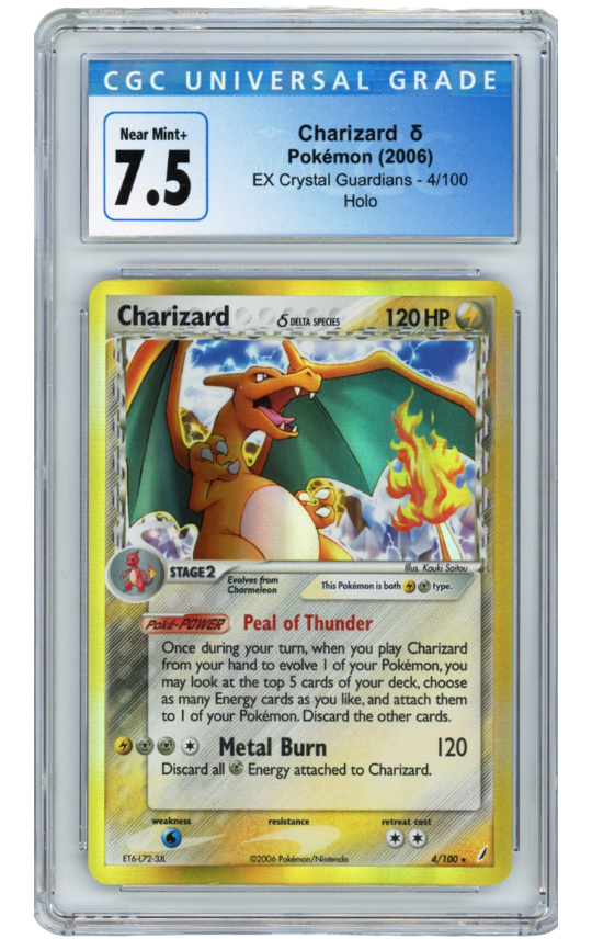 Charizard Pokemon (2006) EX Crystal Guardians - 4/100 Holo Near Mint +7.5