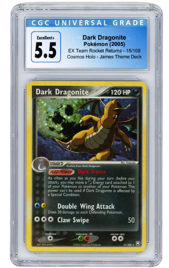 Dark Dragonite Pokemon (2005) EX Team Rocket Returns - 15/109 Cosmos Holo - James Theme Deck Ex+ 5.5