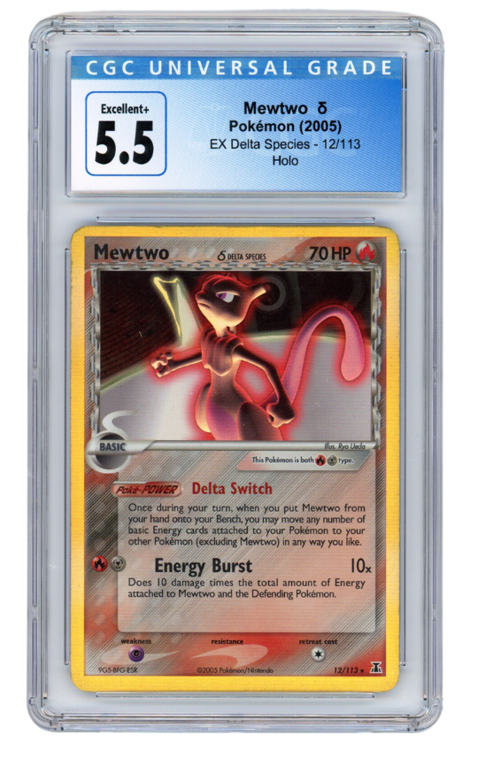 Mewtwo Pokemon (2005) EX Delta Species - 12/113 Holo Ex+ 5.5