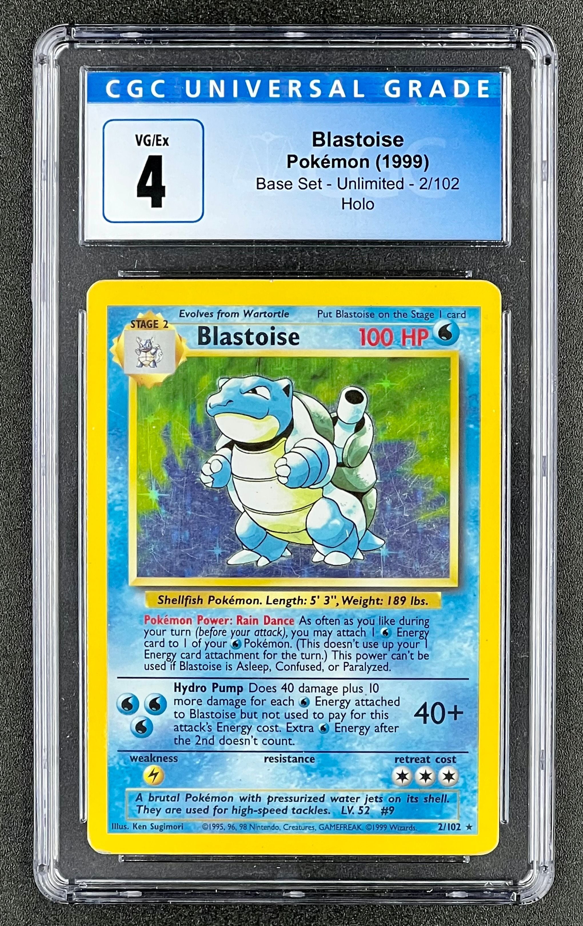 Blastoise Pokémon (1999) Base Set - Unlimited - 2/102 Holo - CGC VG/Ex 4