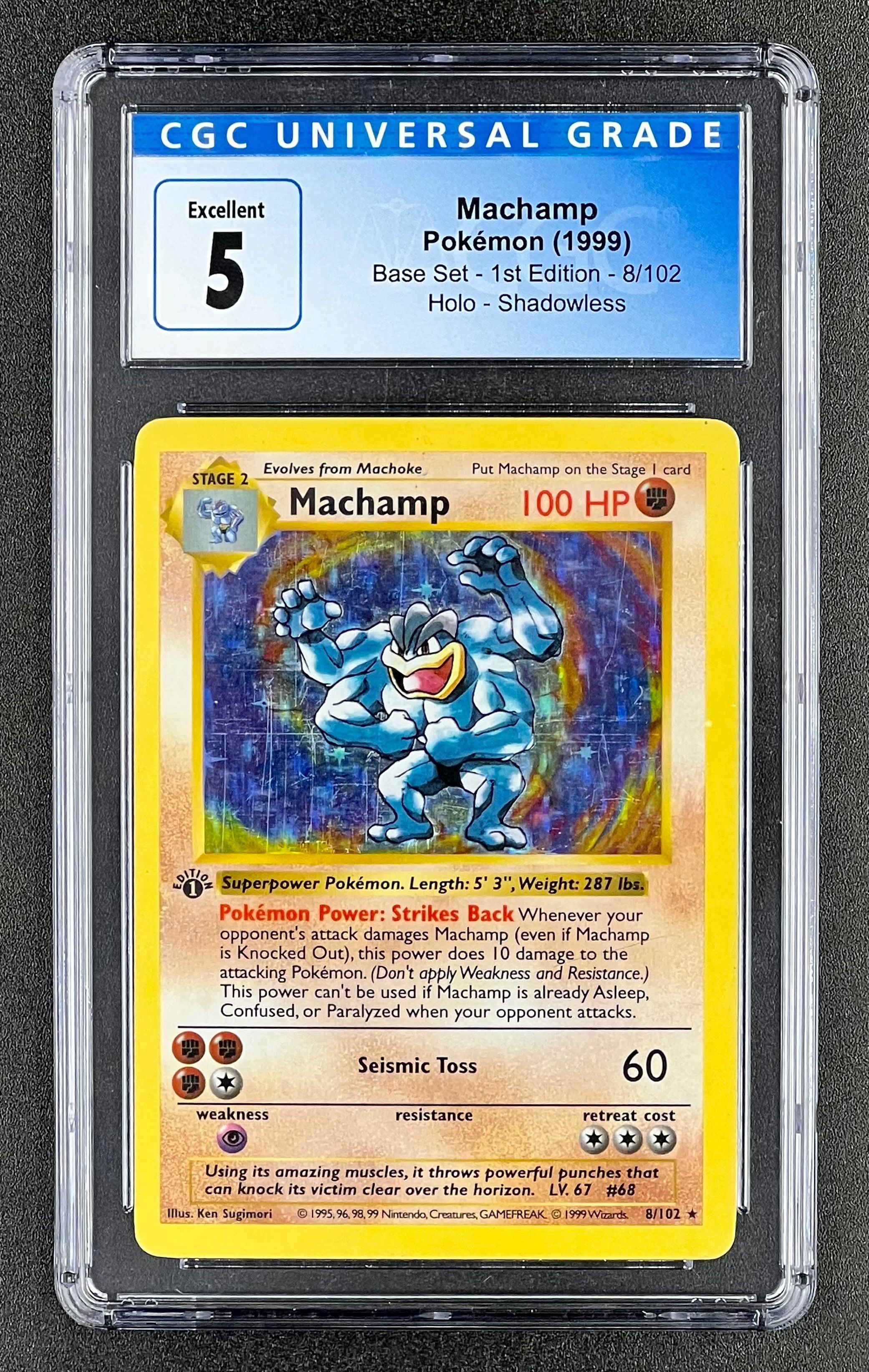 Machamp Pokémon (1999) Base Set - 1st Edition -  8/102 Holo - Shadowless - CGC Excellent 5